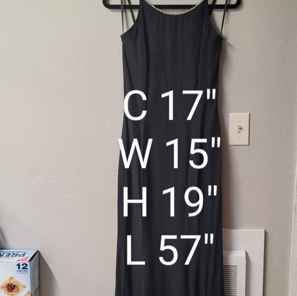 Vintage Gunnie Sax Jessica McClintock Crystal embellished Black Maxi Dress SZ 6 - Picture 2 of 16